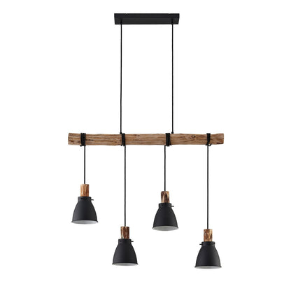 Lampe Suspendue Rustique en Bois | Éclairage Chaleureux pour Cuisine Moderne