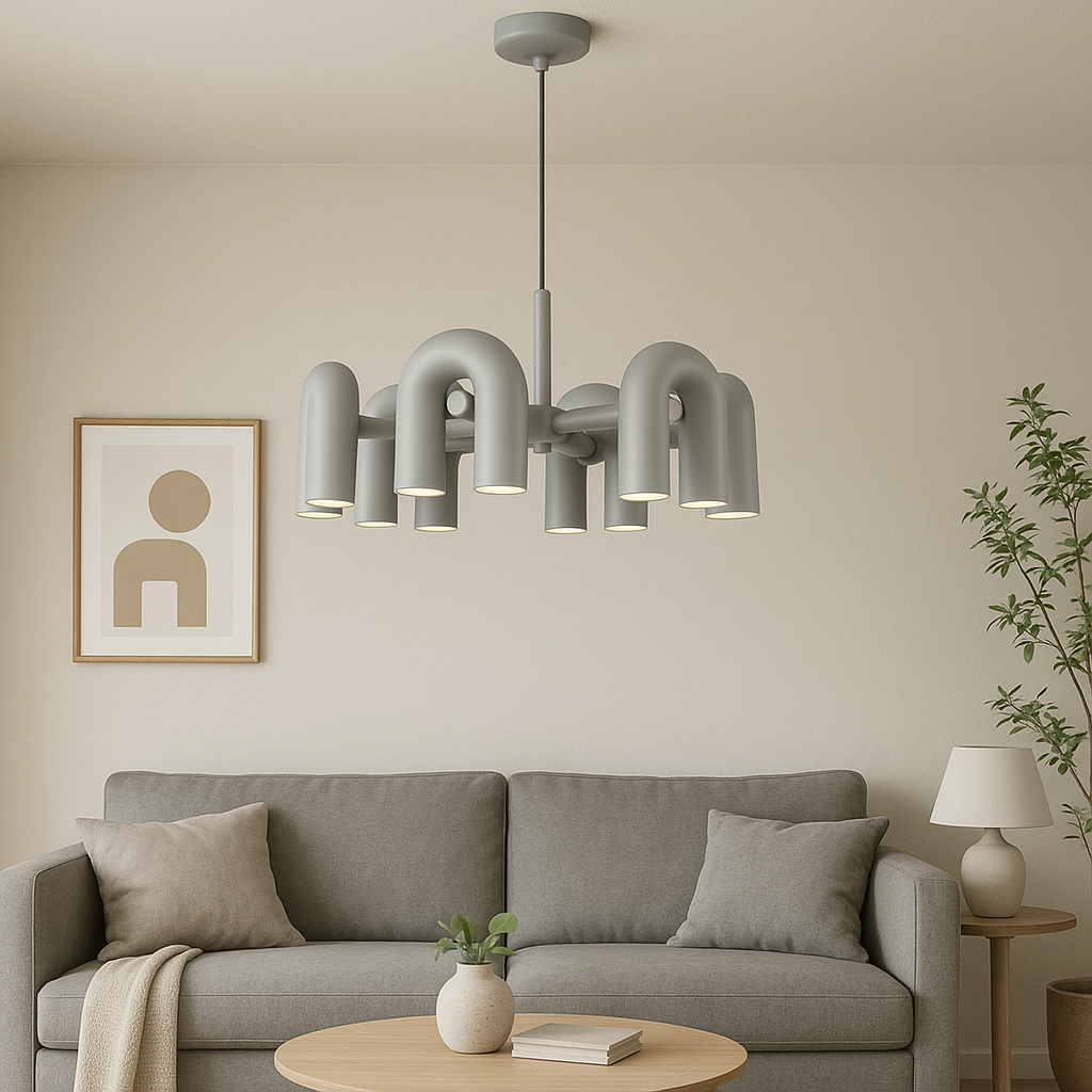 Lustre Bauhaus Moderne avec Éclairage LED | Design Géométrique et Ambiance Chaleureuse