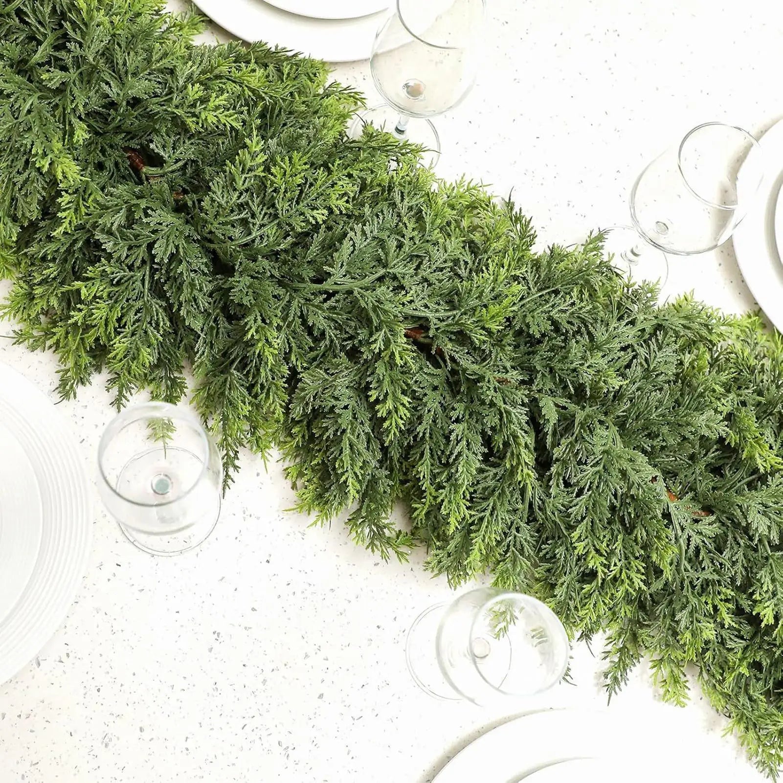 Guirlande de Noël en Cyprès | Décoration Élégante avec Lumières LED