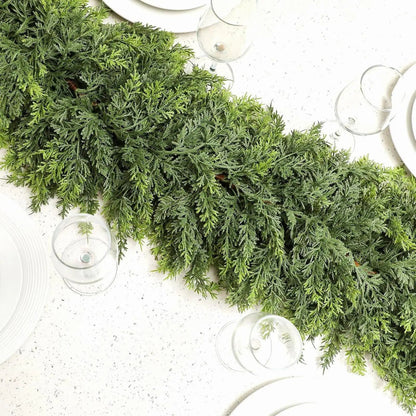 Guirlande de Noël en Cyprès | Décoration Élégante avec Lumières LED