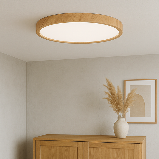 Lampe de Plafond en Bois Naturel | Design Contemporain et Éclairage Doux