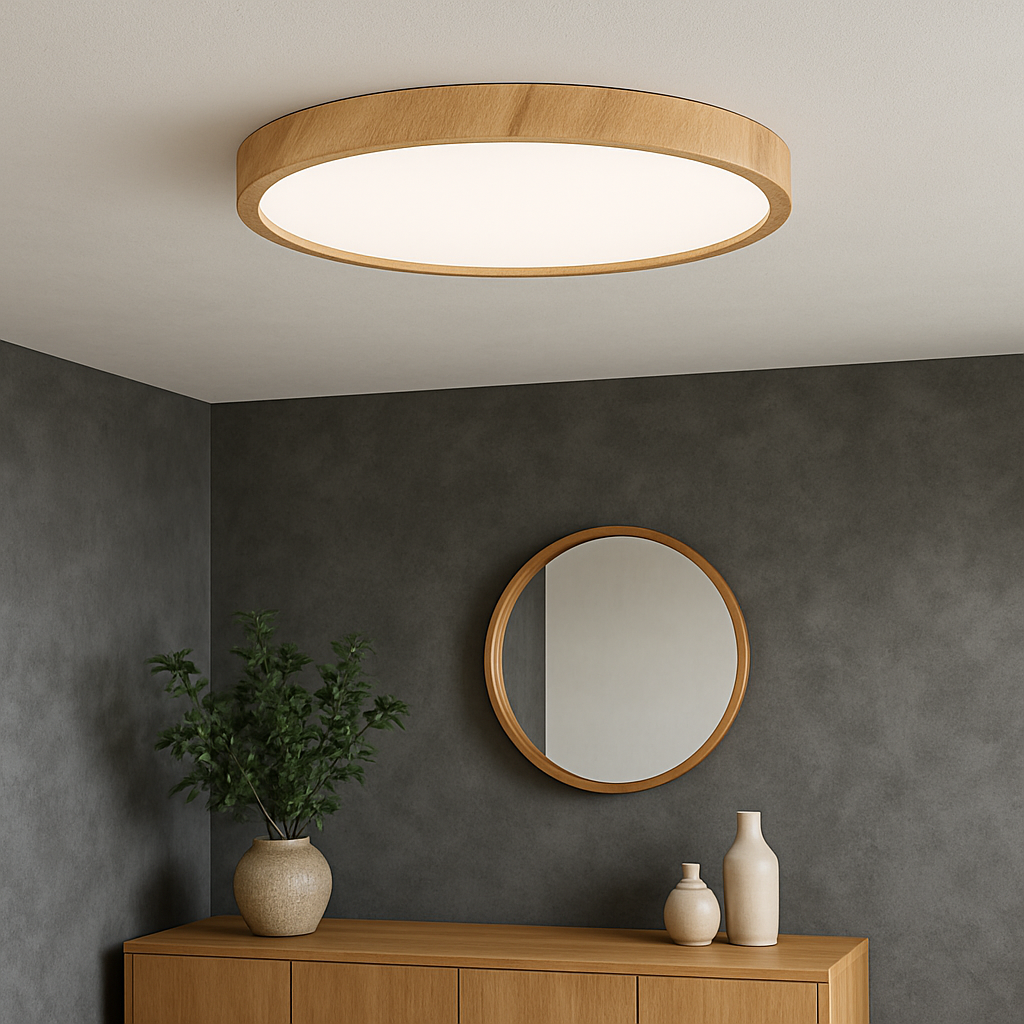 Lampe de Plafond en Bois Naturel | Design Contemporain et Éclairage Doux