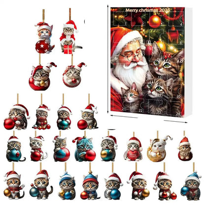 Ornements de Noël en Forme de Chat | Décorations Festives en Acrylique Durable