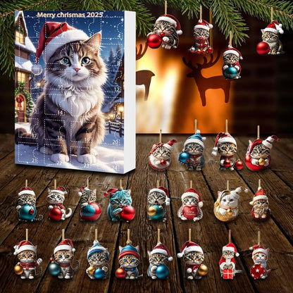 Ornements de Noël en Forme de Chat | Décorations Festives en Acrylique Durable