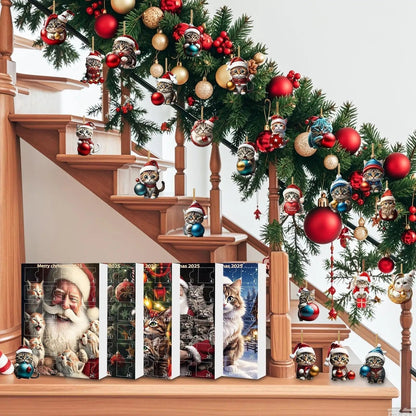 Ornements de Noël en Forme de Chat | Décorations Festives en Acrylique Durable