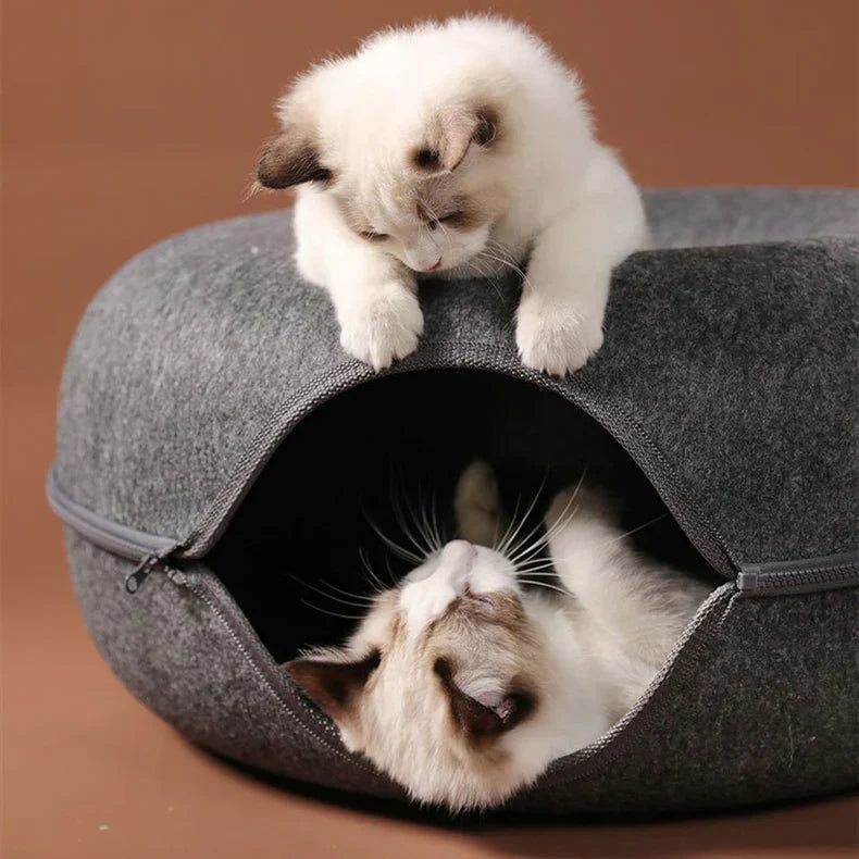 Lit Tunnel pour Chats | Confort et Amusement en Feutre