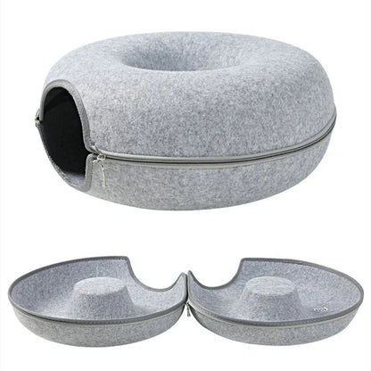 Lit Tunnel pour Chats | Confort et Amusement en Feutre
