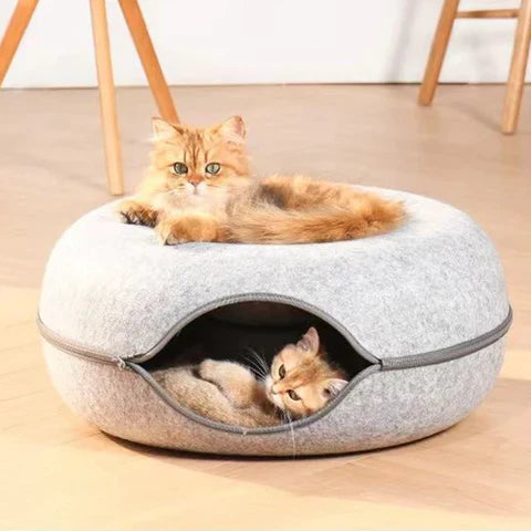 Lit Tunnel pour Chats | Confort et Amusement en Feutre
