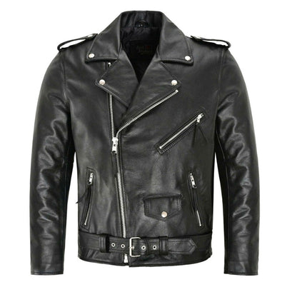 Veste de Moto en Cuir pour Homme | Détails Zippés et Ajustement Confortable
