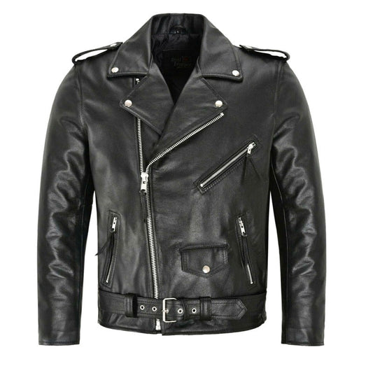 Veste de Moto en Cuir pour Homme | Détails Zippés et Ajustement Confortable