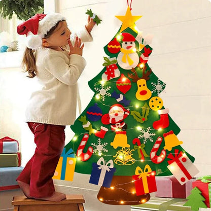 Arbre de Noël Mural Interactif | Décoration Festive avec Ornements en Feutre