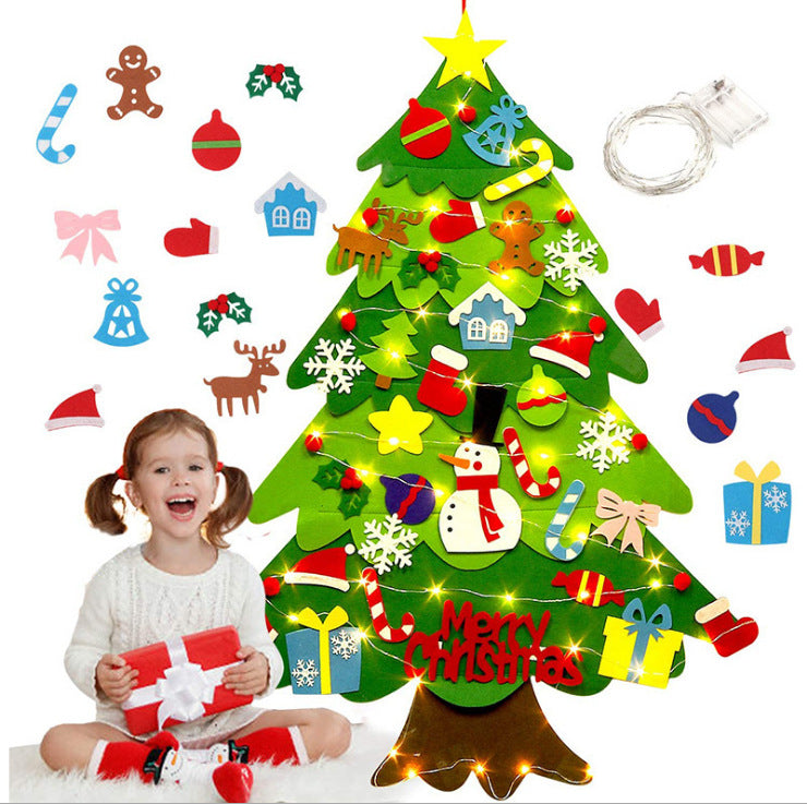 Arbre de Noël Mural Interactif | Décoration Festive avec Ornements en Feutre