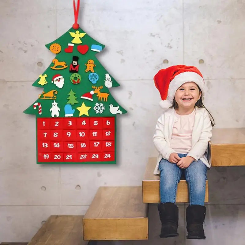 Calendrier de l'Avent en Feutre | 24 Poches pour Surprises Festives