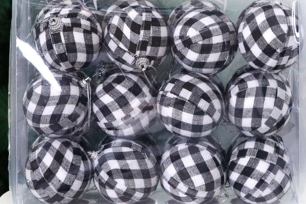 Boules de Noël à Carreaux | Décoration Festive et Chaleureuse
