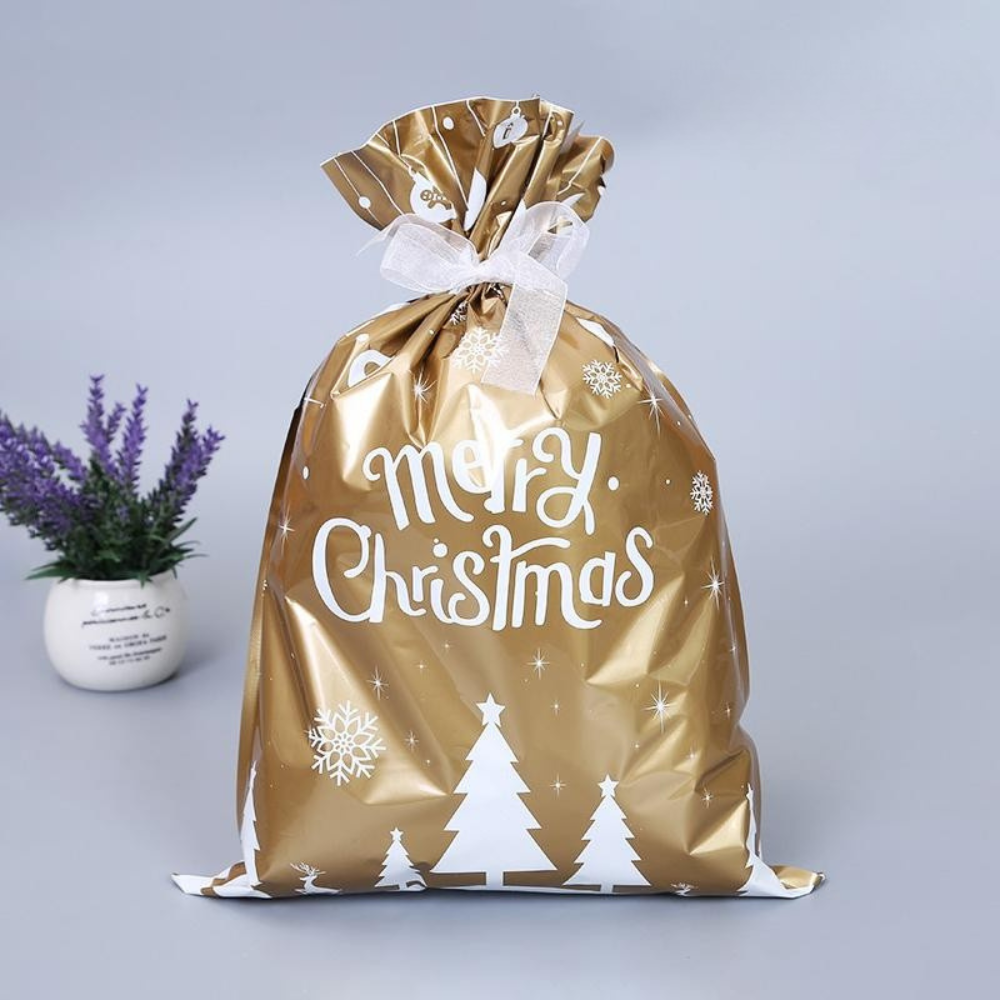 Sacs Cadeaux de Noël Réutilisables | Emballage Festif Rapide et Écologique