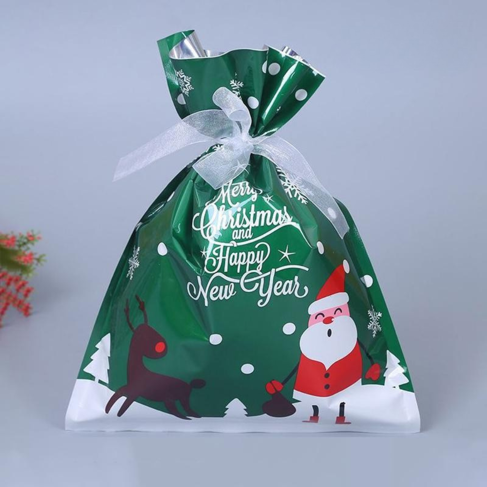 Sacs Cadeaux de Noël Réutilisables | Emballage Festif Rapide et Écologique