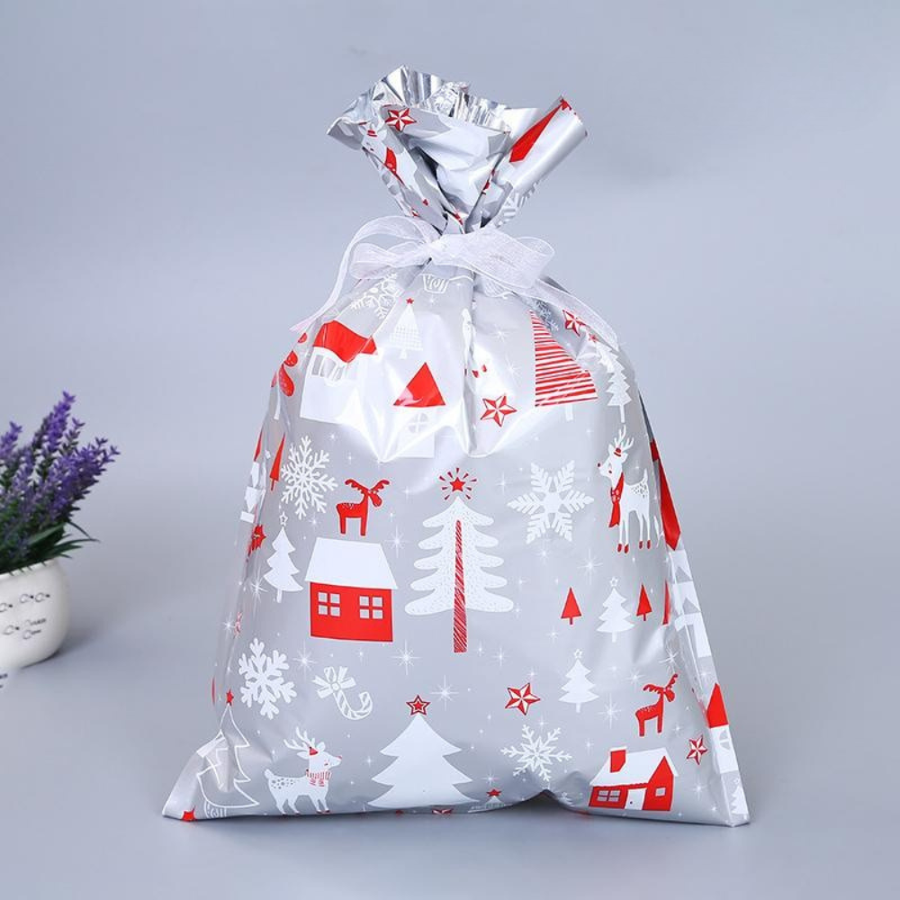 Sacs Cadeaux de Noël Réutilisables | Emballage Festif Rapide et Écologique