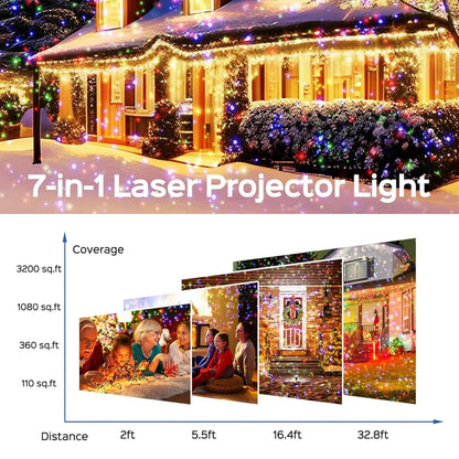 Projecteur de Lumières de Noël Étanche | Effets Laser Magiques pour Extérieur