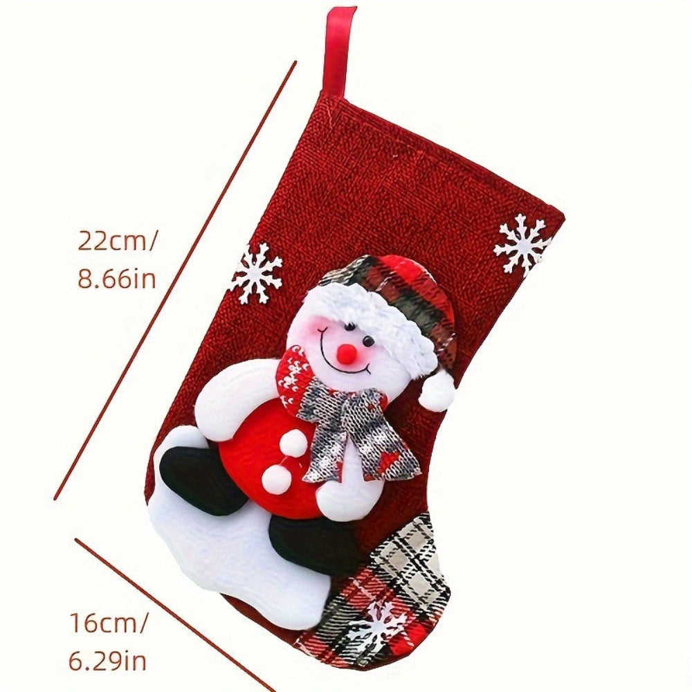Chaussettes de Noël Décoratives | Ensemble Festif avec Père Noël et Renne