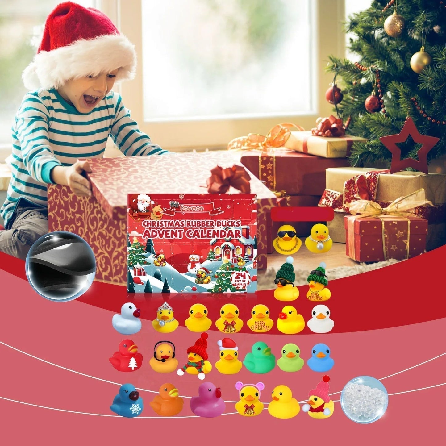 Calendrier de l'Avent Canards en Caoutchouc | 24 Surprises Festives pour Enfants