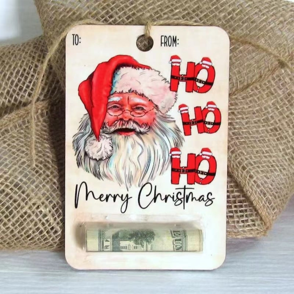 Porte-carte de Noël en Bois | Décoration Rustique pour Fêtes Magiques