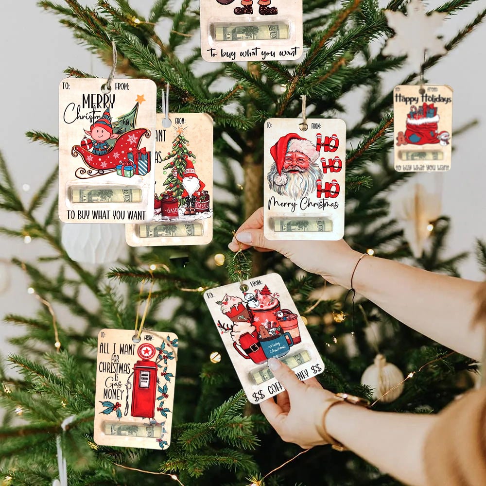 Porte-carte de Noël en Bois | Décoration Rustique pour Fêtes Magiques