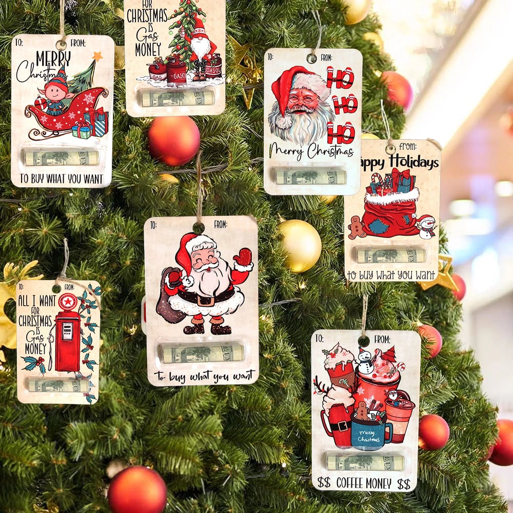 Porte-carte de Noël en Bois | Décoration Rustique pour Fêtes Magiques