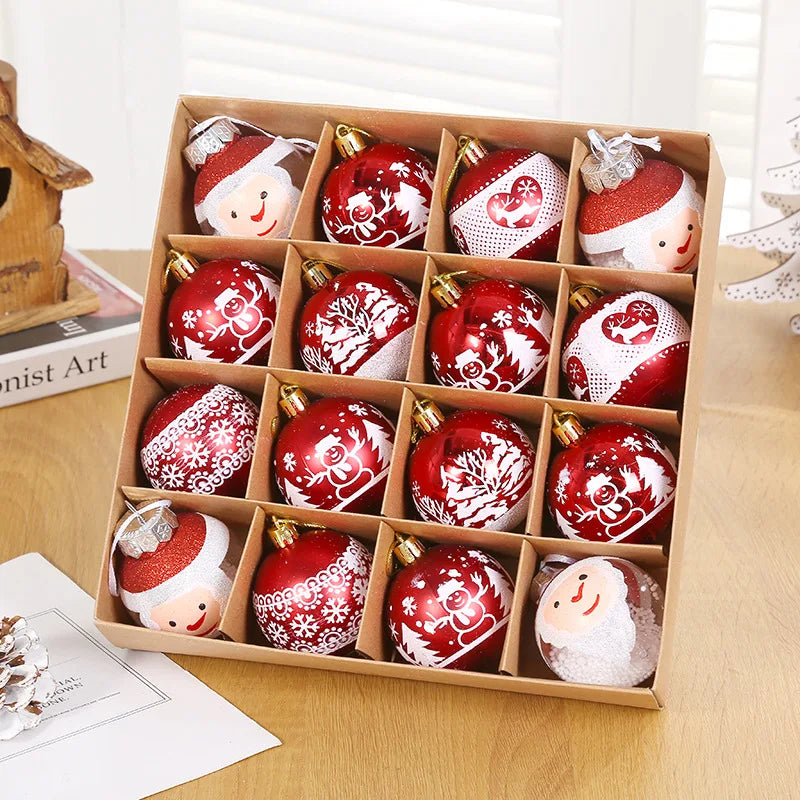 Ornements de Sapin de Noël Élégants | Ensemble de 16 Boules Luxueuses
