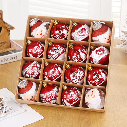 Ornements de Sapin de Noël Élégants | Ensemble de 16 Boules Luxueuses