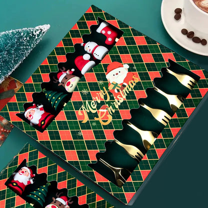 Couverts de Noël Dorés | Ensemble Festif pour Repas Élégants