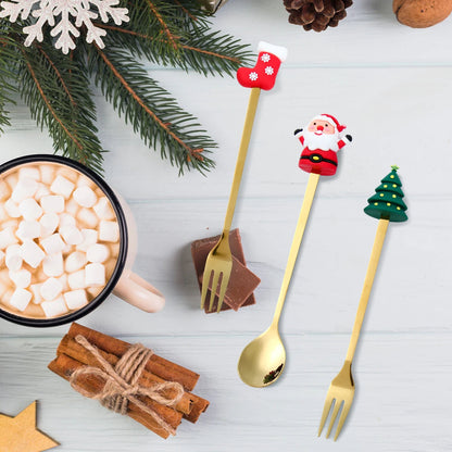 Couverts de Noël Dorés | Ensemble Festif pour Repas Élégants