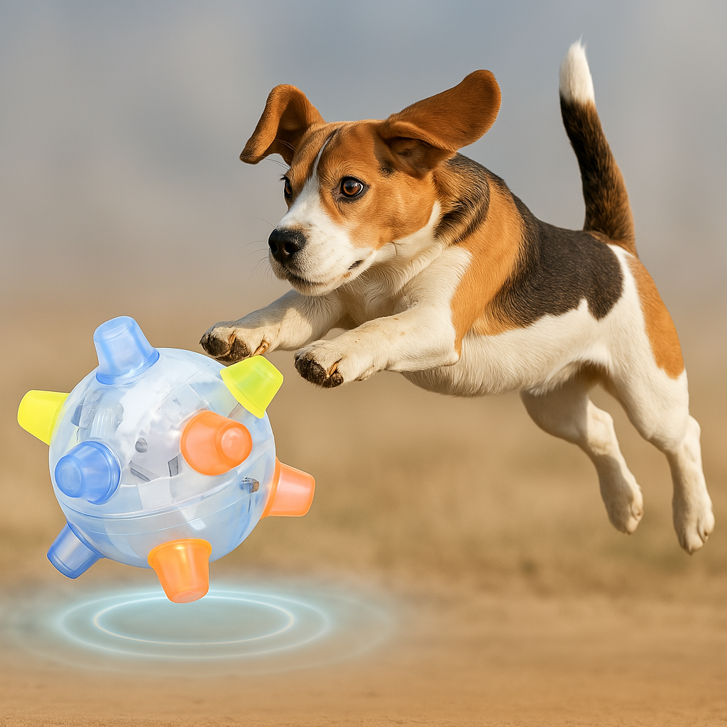 Balle Rebondissante LED pour Chien | Jouet Interactif et Sûr la Nuit