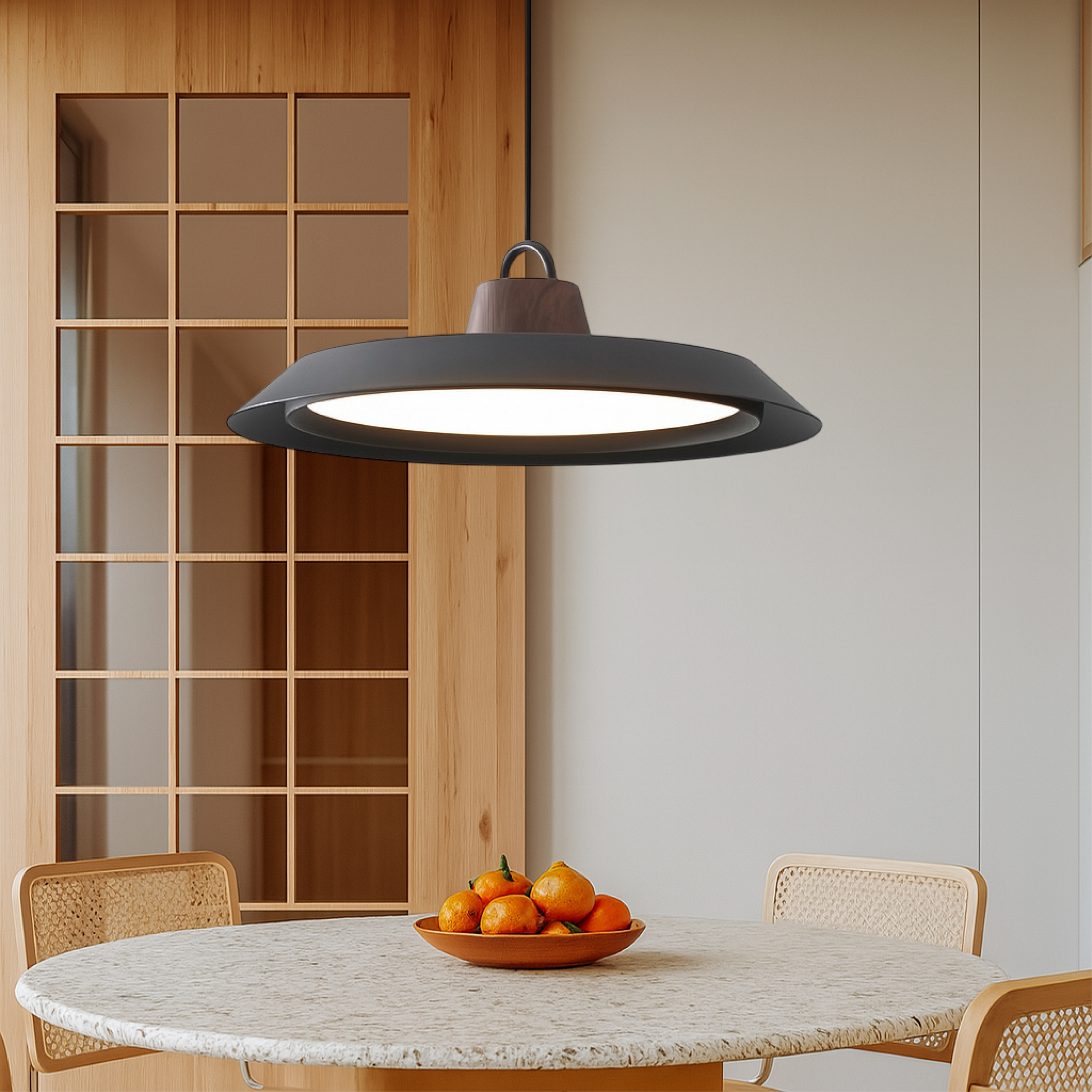 Lampe Suspendue Scandinave en Bois | Élégance Minimaliste pour Intérieur