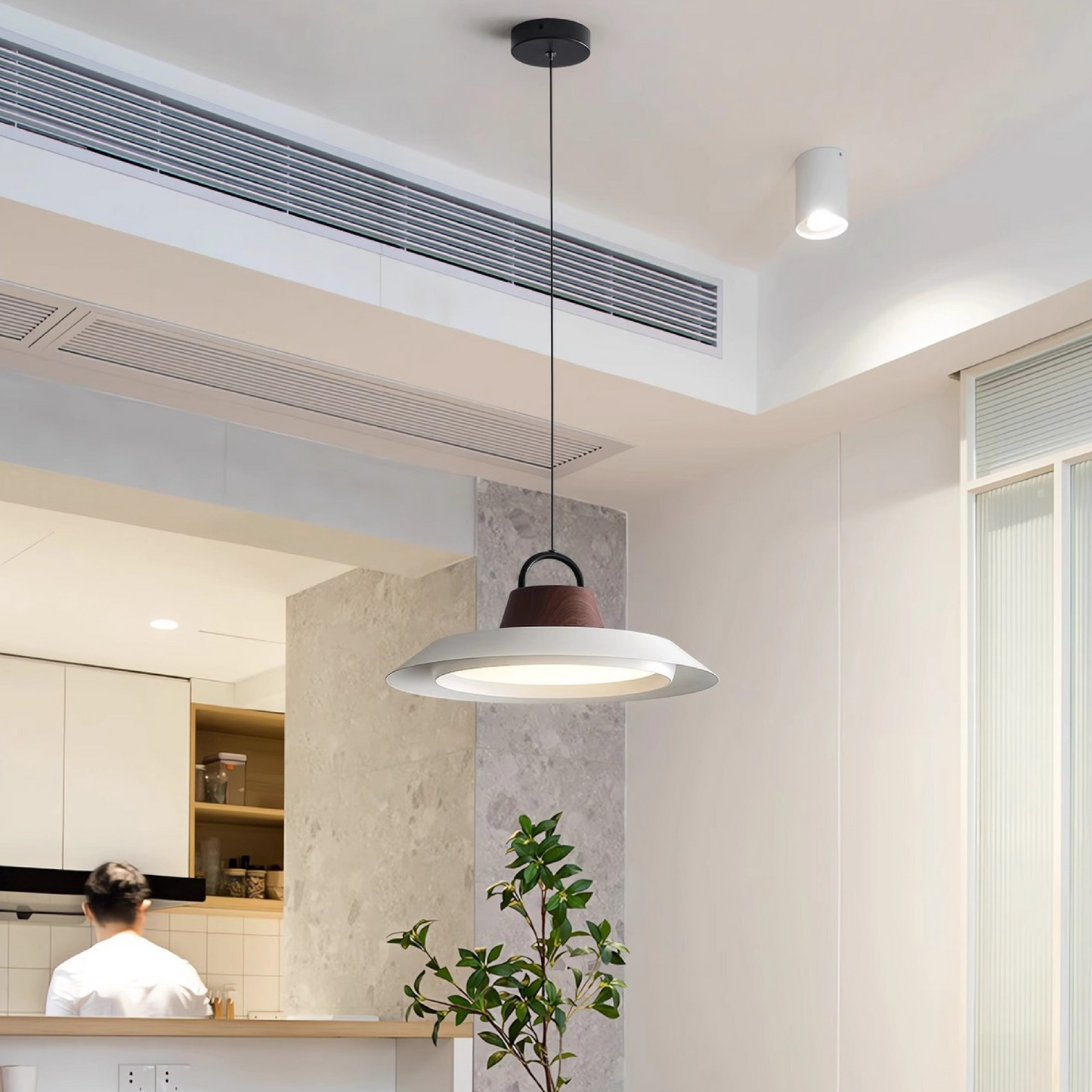 Lampe Suspendue Scandinave en Bois | Élégance Minimaliste pour Intérieur