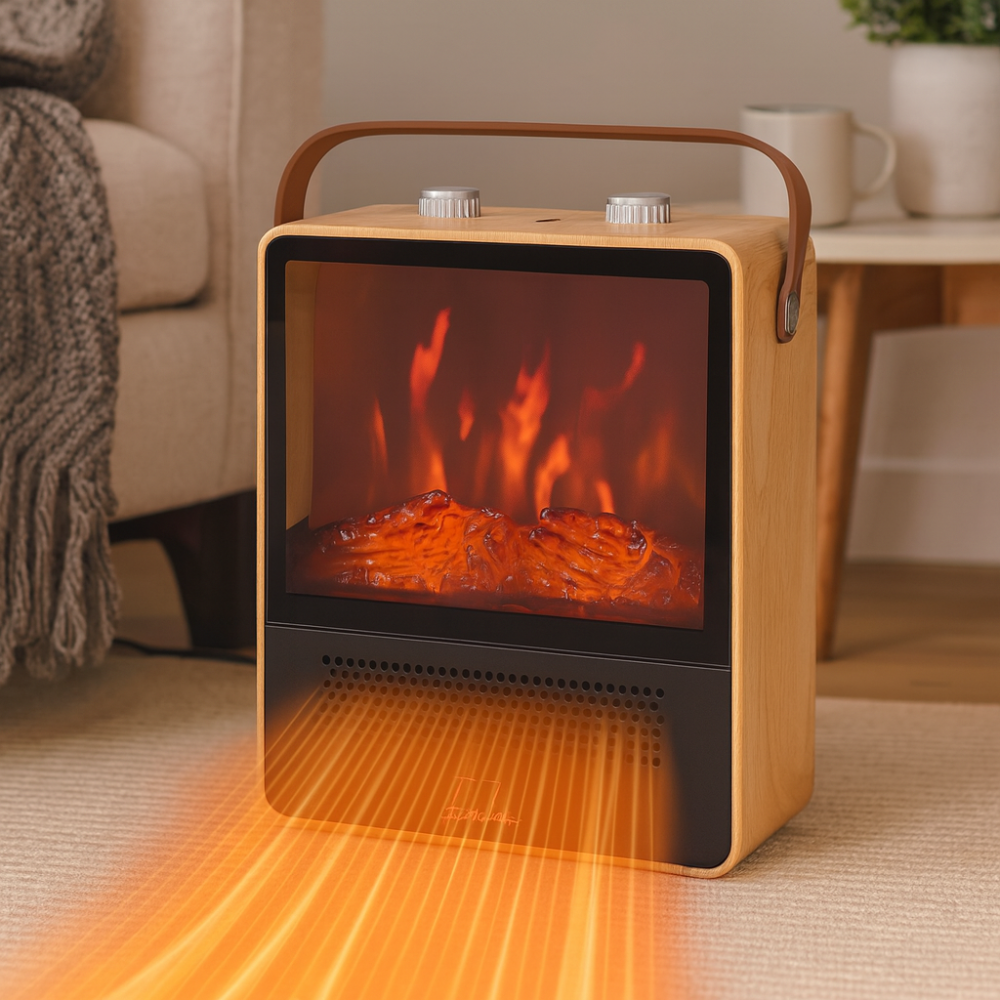 Chauffage Électrique avec Effet Flammes | Confort Douillet et Sécurité Intégrée