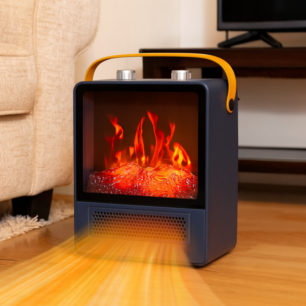 Chauffage Électrique avec Effet Flammes | Confort Douillet et Sécurité Intégrée