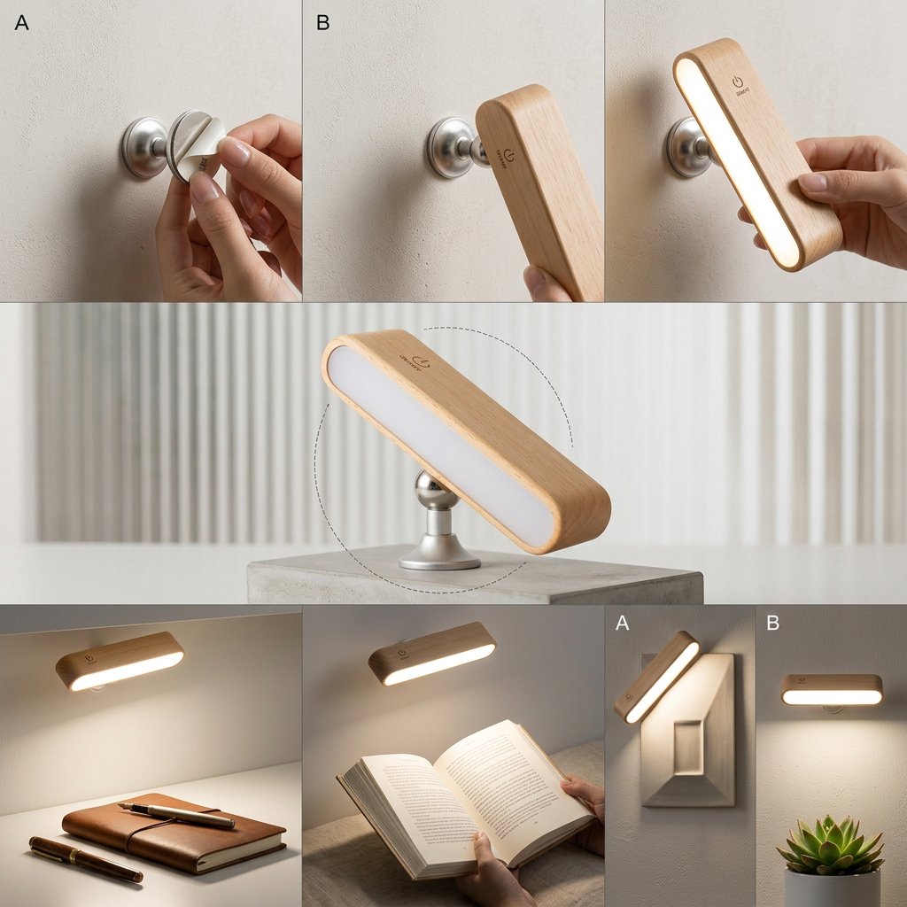 Dernier Jour -50% | FlexiGlow™ Lampe Bois Naturel et Pivotante