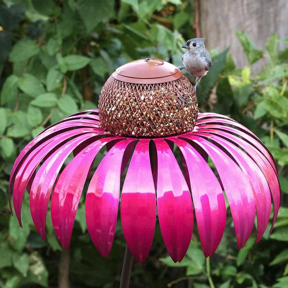 Mangeoire à Oiseaux en Métal | Élégante Décoration pour Jardins Extérieurs