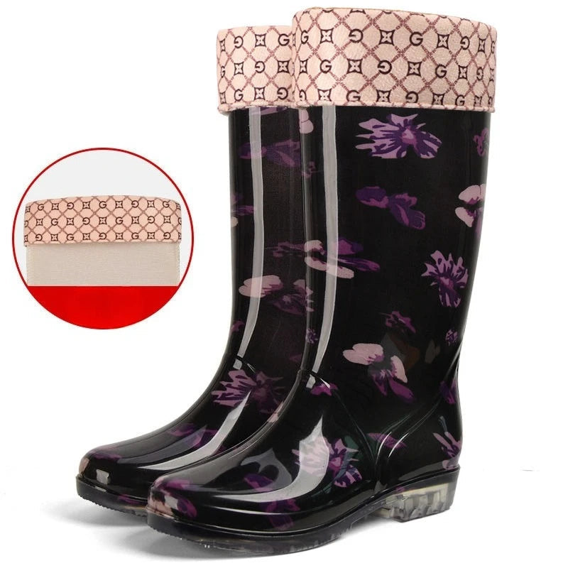 Bottes d'hiver imperméables pour femmes | Imprimé Floral et Confort Optimal