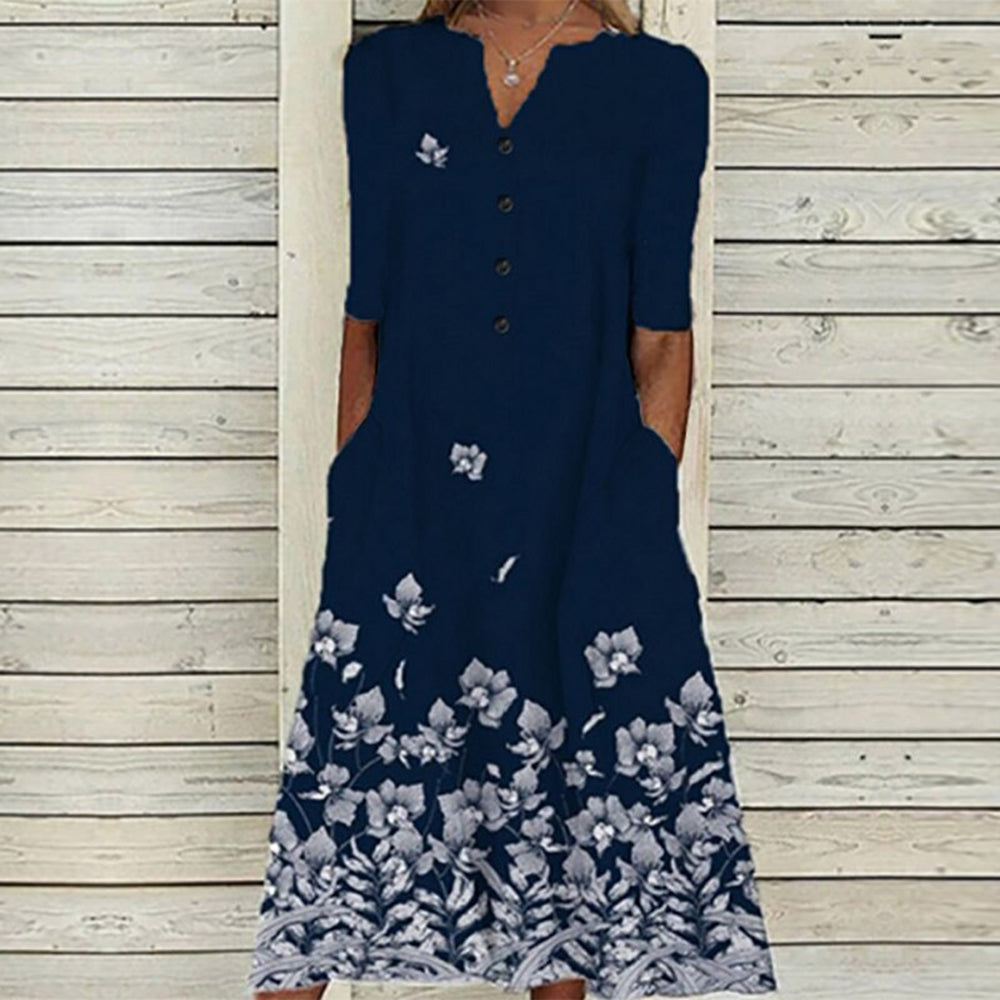 Robe d'été à Motif Floral | Style Élégant et Confortable