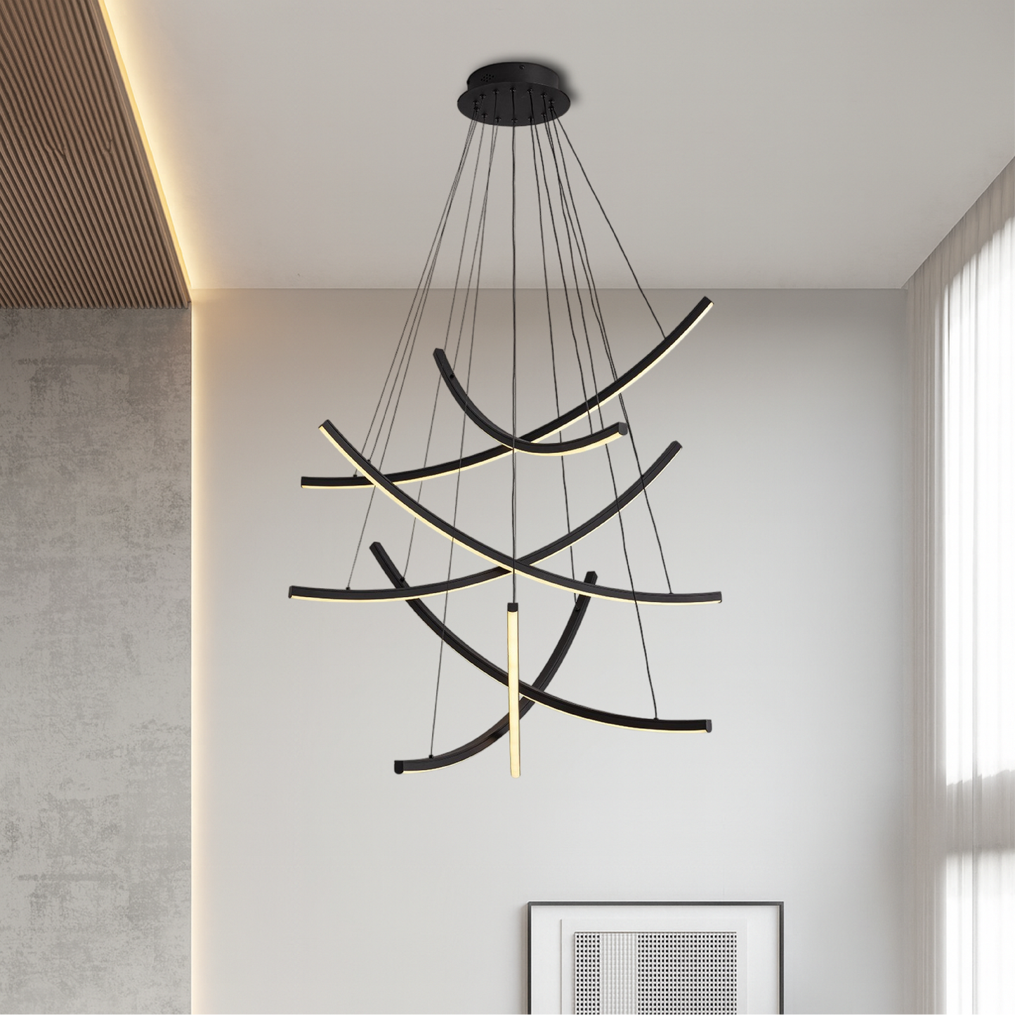 Lustre d'Escalier Scandinave | Design Minimaliste et Éclairant
