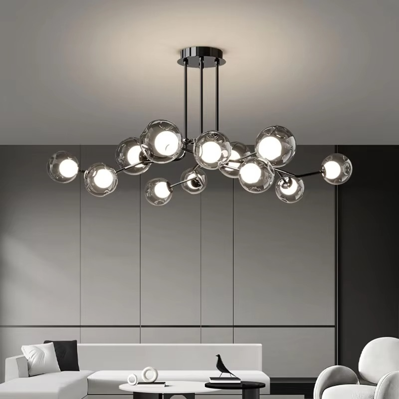 Lampe de Plafond en Verre Fumé | Élégance Contemporaine et Chaleur Atmosphérique