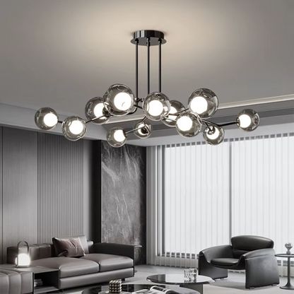 Lampe de Plafond en Verre Fumé | Élégance Contemporaine et Chaleur Atmosphérique