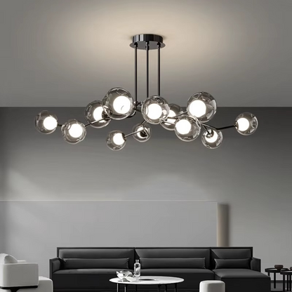 Lampe de Plafond en Verre Fumé | Élégance Contemporaine et Chaleur Atmosphérique