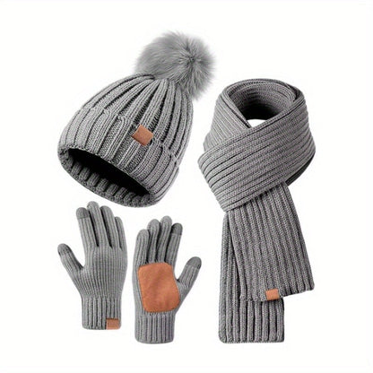 Ensemble d'accessoires d'hiver 3-en-1 | Chapeau, écharpe et gants confortables