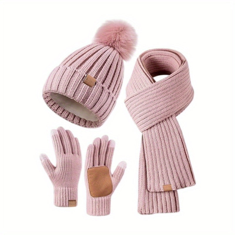 Ensemble d'accessoires d'hiver 3-en-1 | Chapeau, écharpe et gants confortables