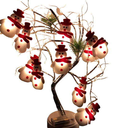 Lumières de Sapin Bonhomme de Neige | Décoration Festive et Ludique