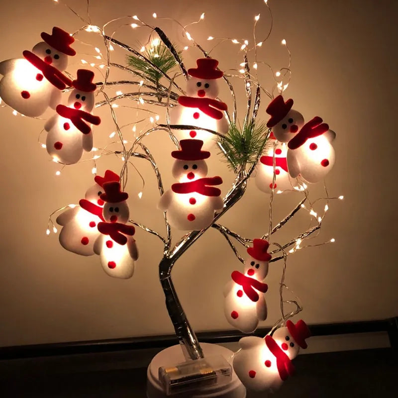 Lumières de Sapin Bonhomme de Neige | Décoration Festive et Ludique