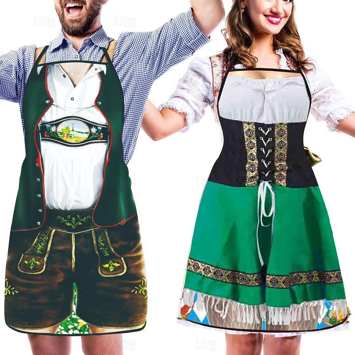 Tabliers Oktoberfest Amusants pour Couples | Look Traditionnel et Humoristique