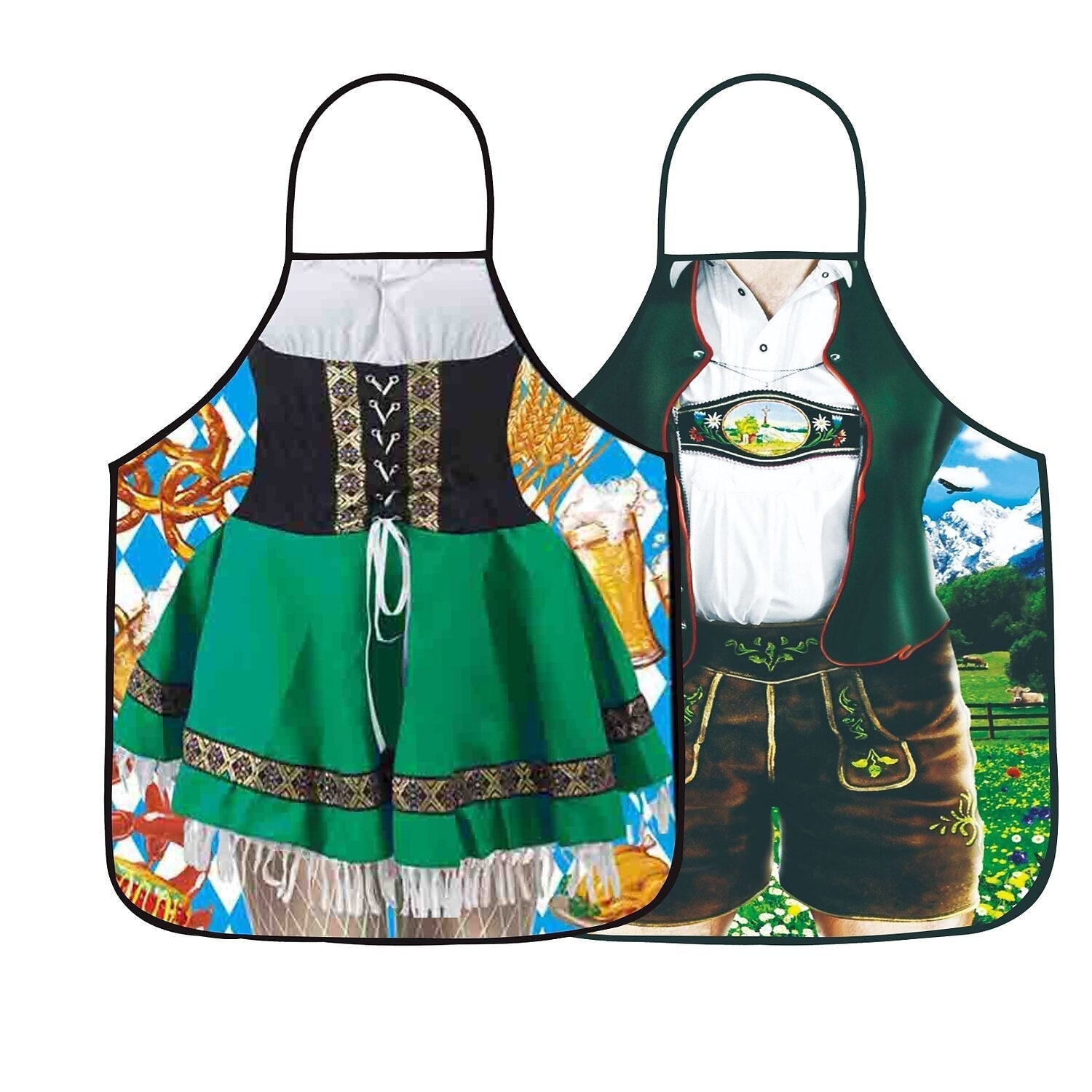 Tabliers Oktoberfest Amusants pour Couples | Look Traditionnel et Humoristique